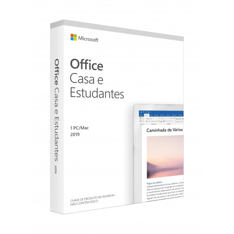 Microsoft Office Home and Student 2019 Português EuroZone Medialess P6
