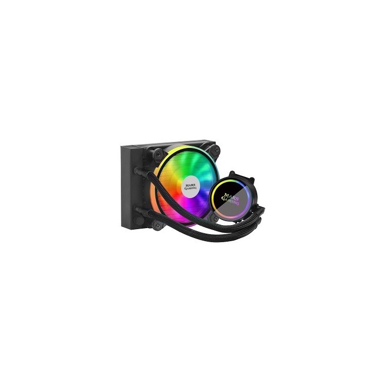 Watercooling MARS GAMING ML120 ARGB WATERCOOLING AIO, TDP 200W, 12CM ARGB FAN, MIRROR, BLACK