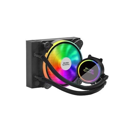 Watercooling MARS GAMING ML120 ARGB WATERCOOLING AIO, TDP 200W, 12CM ARGB FAN, MIRROR, BLACK